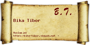 Bika Tibor névjegykártya